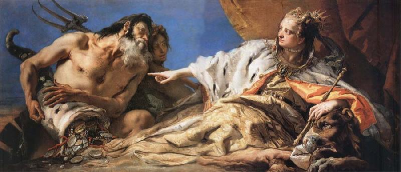 Giovanni Battista Tiepolo Neptune Bestowing Gifts upon Venice Sweden oil painting art